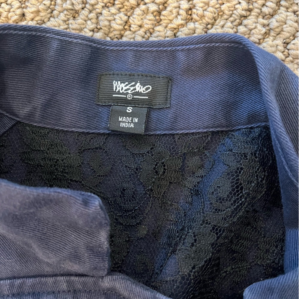 Vtg Mossimo Navy Military Utility Peplum Boho Festival Preppy Jacket Sz S - Picture 8 of 10